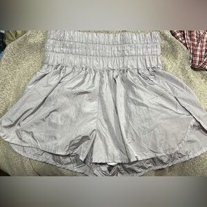 Silver/purple Metallic Shorts